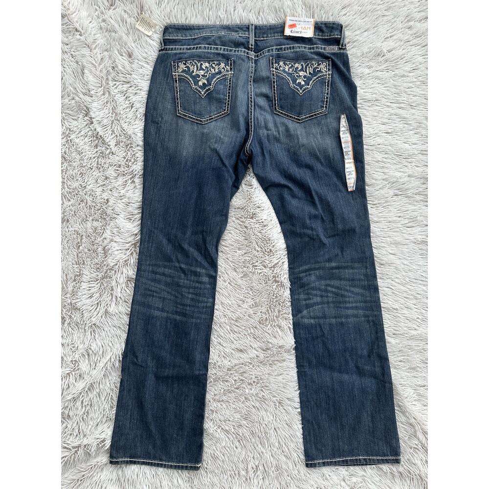 NWT Womens CRUEL Sz 34/17L Hannah Boot Cut Jeans 34” Long Inseam Embroidered
